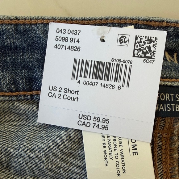 NWT AMERICAN EAGLE jeans size 2 short super high rise baggy wide leg blue denim - Picture 5 of 6